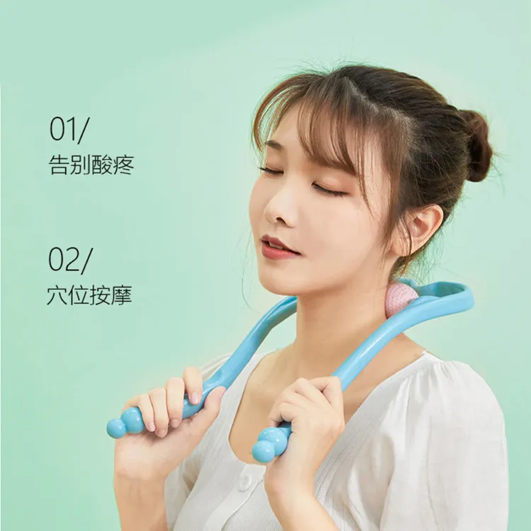 手动颈椎按摩手持脖子肩颈椎按摩器滚轮捏揉颈部办公室颈夹器耐用