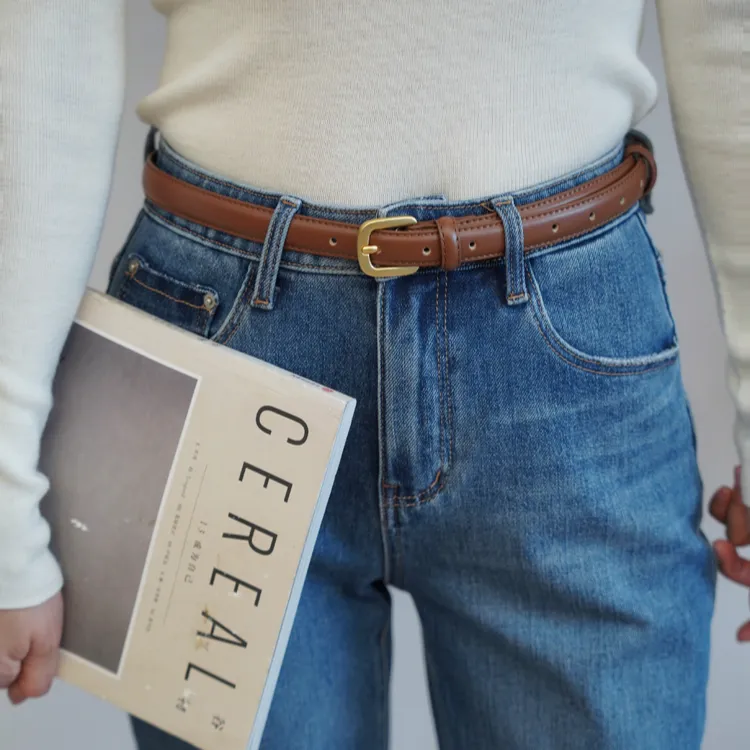 【100%头层纯牛皮】腰带女士真皮皮带女式细款配牛仔裤带百搭简约