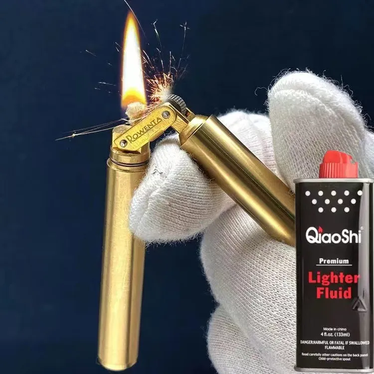 老款火机双节棍煤油火机抽拉式火机纯铜火机圆柱便携男生礼物