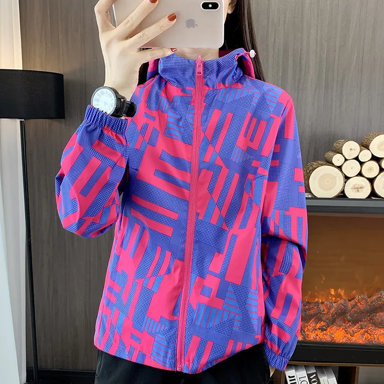 两面穿防风防水冲锋衣女春秋户外运动休闲迷彩双面穿夹克外套上衣