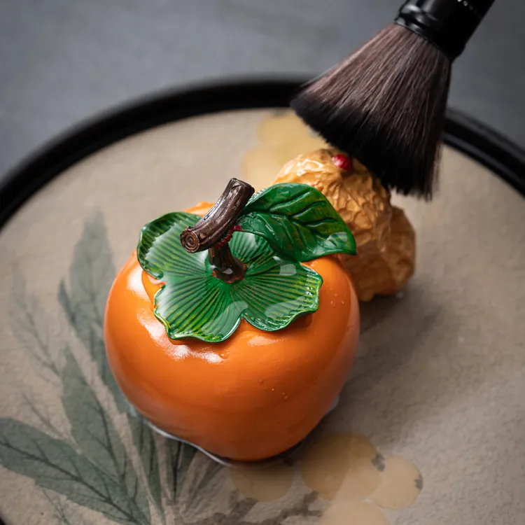 新款柿柿如意变色茶宠创意茶玩可养茶桌茶盘装饰摆件精品摆设高档