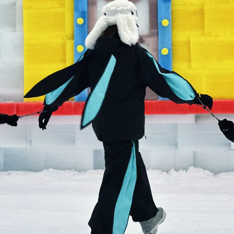 OYLO24-25新款雪服套装百变兔子耳朵滑雪服防风连帽透气防水冬季