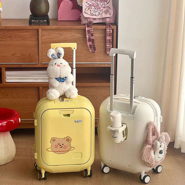 新款前开拉链电脑箱24拉杆旅行箱小清新泡泡箱18登机箱行李拉杆箱