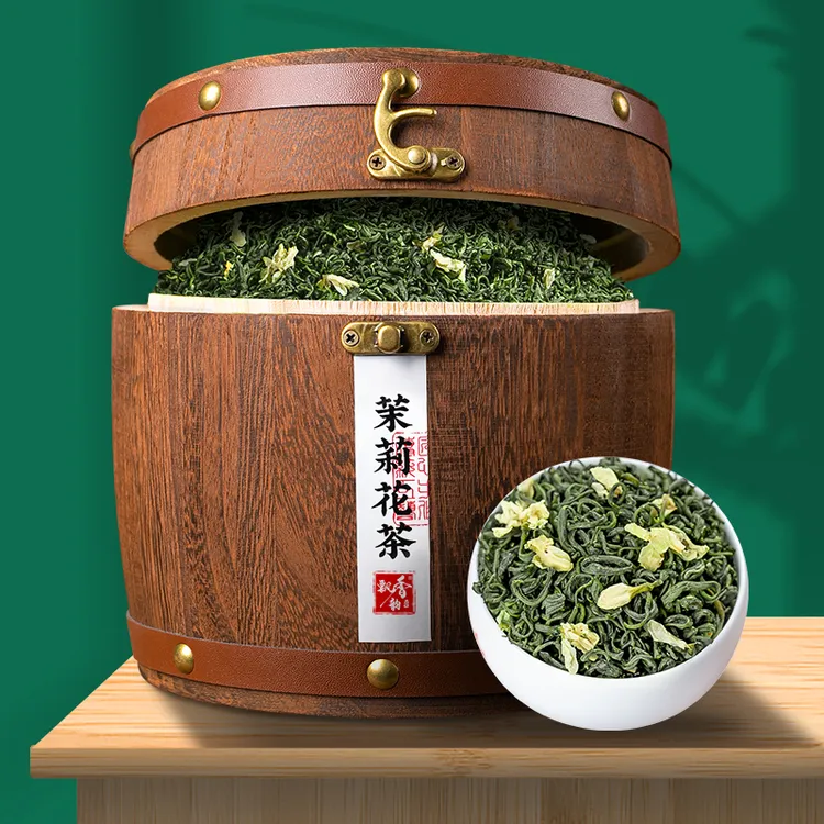 飘香韵飘雪茉莉花茶特级浓香型高山2025新茶叶散装木桶礼盒装500g