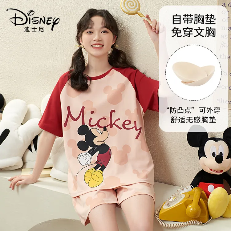 Disney/迪士尼夏季新款套头短袖短裤睡衣舒适休闲家居服套装0032