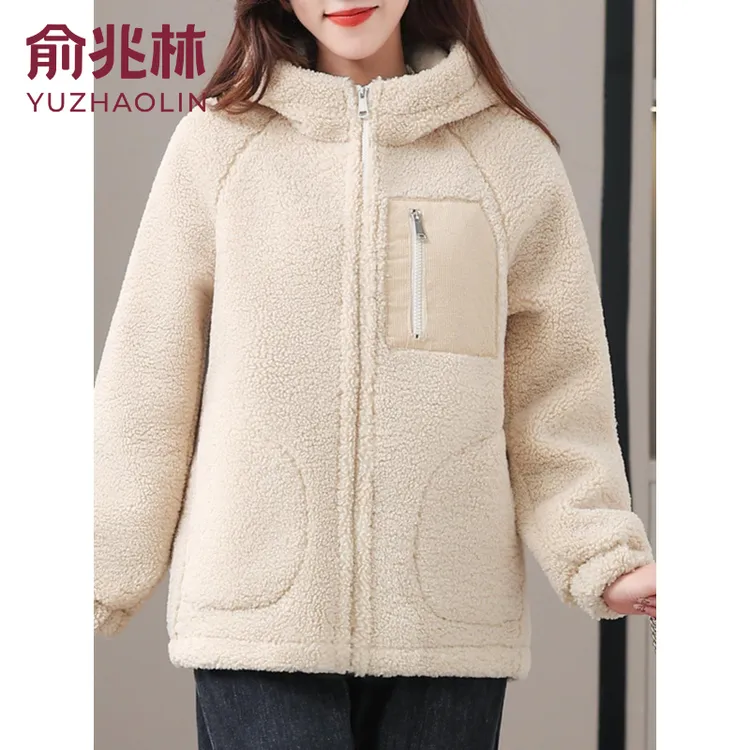 俞兆林中年女装百搭加厚摇粒绒棉衣妈妈冬装新款加绒保暖颗粒绒连