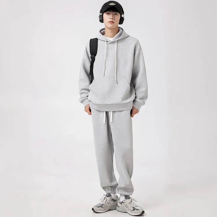 秋季公版休闲运动情侣套装连帽长袖束脚裤时尚运动套装
