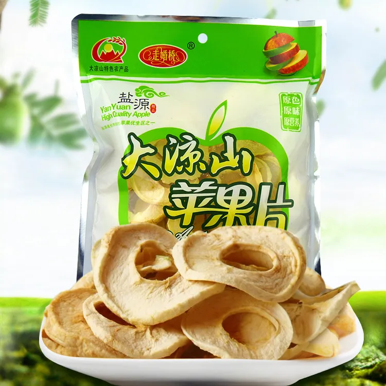走婚桥苹果干片大凉山丑苹果糖心苹果干脆片零食盐源新鲜苹果片