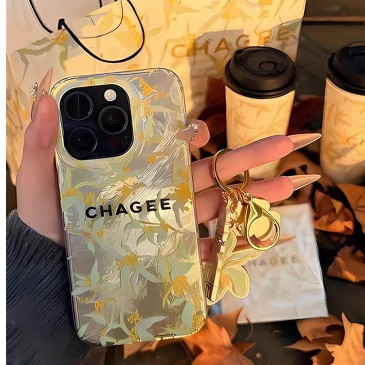 ins霸王茶姬适用苹果16pro手机壳PHONE桂馥兰香15桂花14锡纸纹13