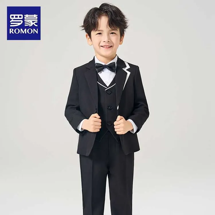 Romon/罗蒙儿童西装套装男童英伦帅气钢琴主持人礼服花童婚礼西服