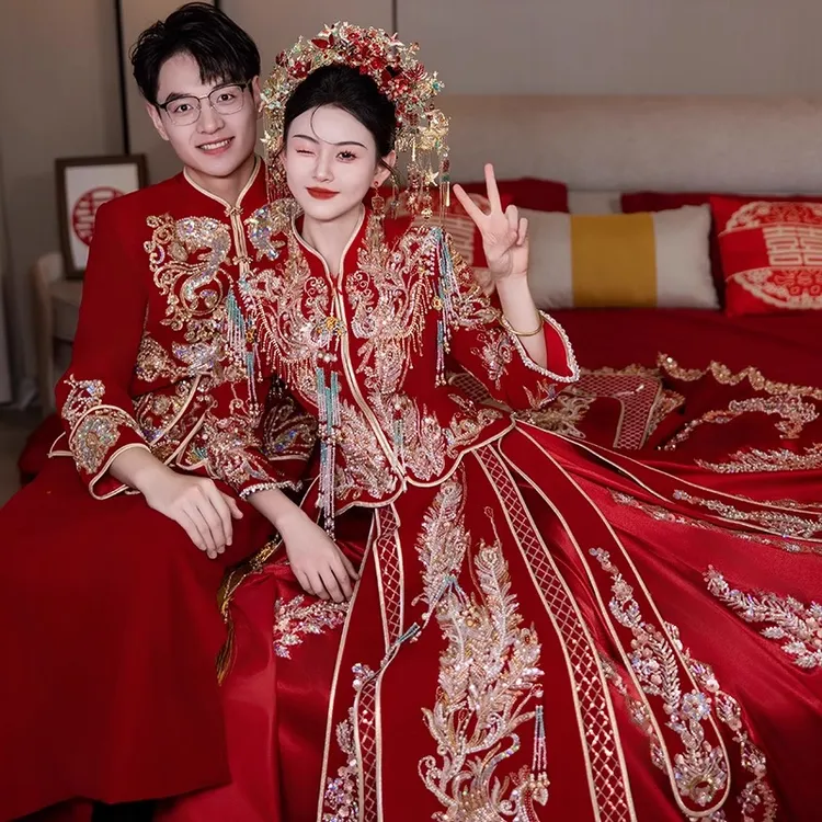 大码秀禾服2025新款胖mm新娘婚礼服高端敬酒服显瘦中式嫁衣出阁服