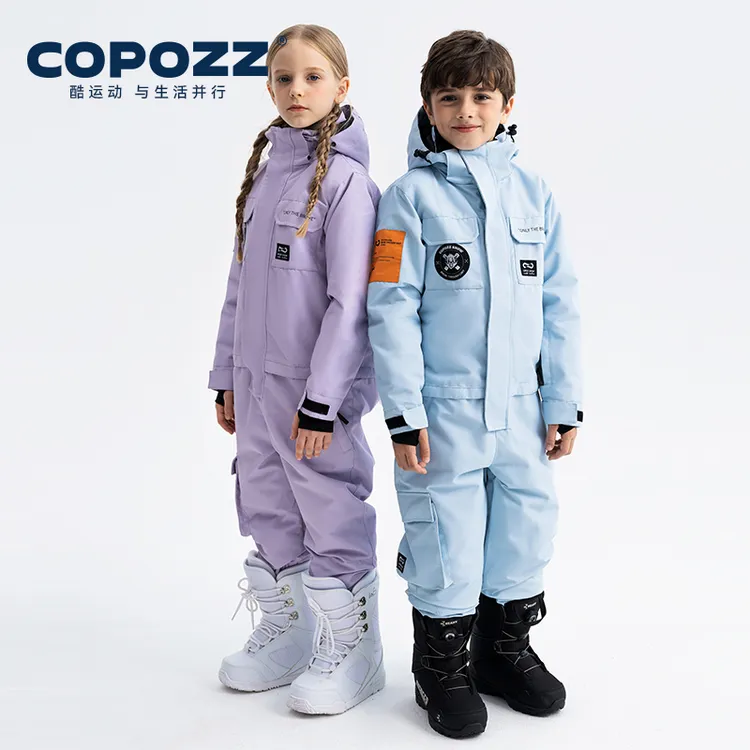 COPOZZ儿童滑雪服连体套装单板男女童加厚保暖防风防水滑雪衣装备