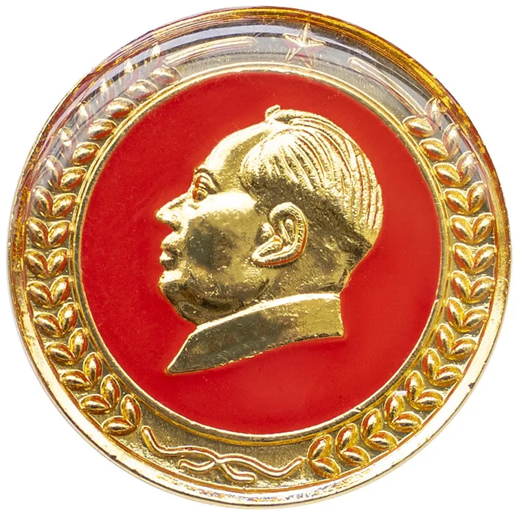 锌合金胸针 毛爷爷纪念胸针合金镀金饰品男士西装胸针纪念章个性