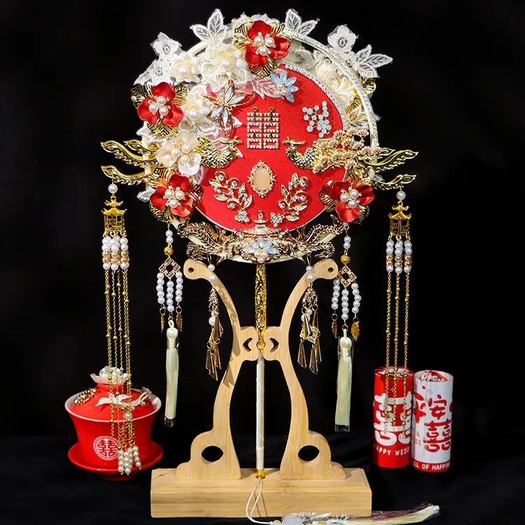 《花团锦簇》中式团扇结婚新娘diy材料包秀禾古风婚礼出嫁手工扇