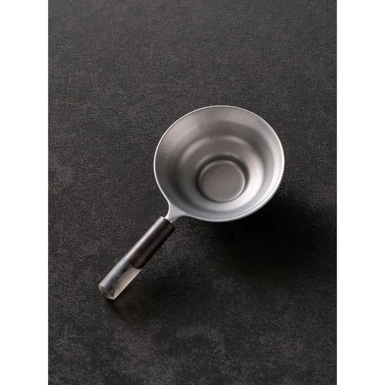 钛茶漏茶滤超细高档木把茶叶过滤网茶道配件茶隔滤茶器神器14.8cm