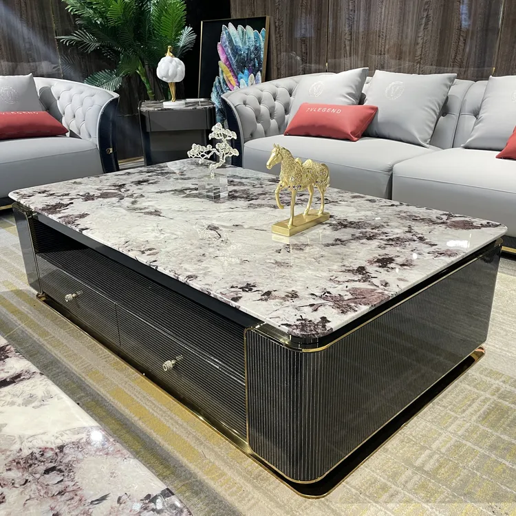 豪宅别墅意式轻奢简约长方形茶几2301#长1600宽950高450客厅家用