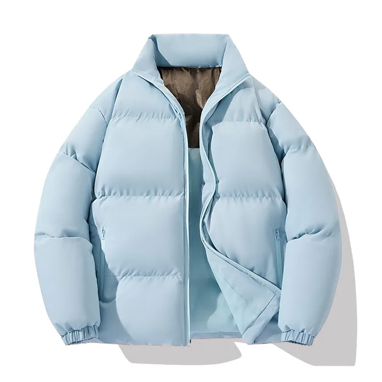 旗森威冬季时尚潮流纯色简约立领棉服防寒保暖面包服