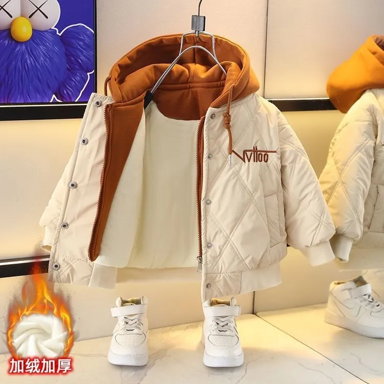 男童棉服冬季2024新款洋气冬款棉衣男孩棉袄儿童冬装外套加绒加厚