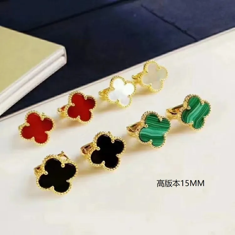钛钢耳饰 四叶草耳钉高版本2025年新款轻奢高小众设计感高档K金