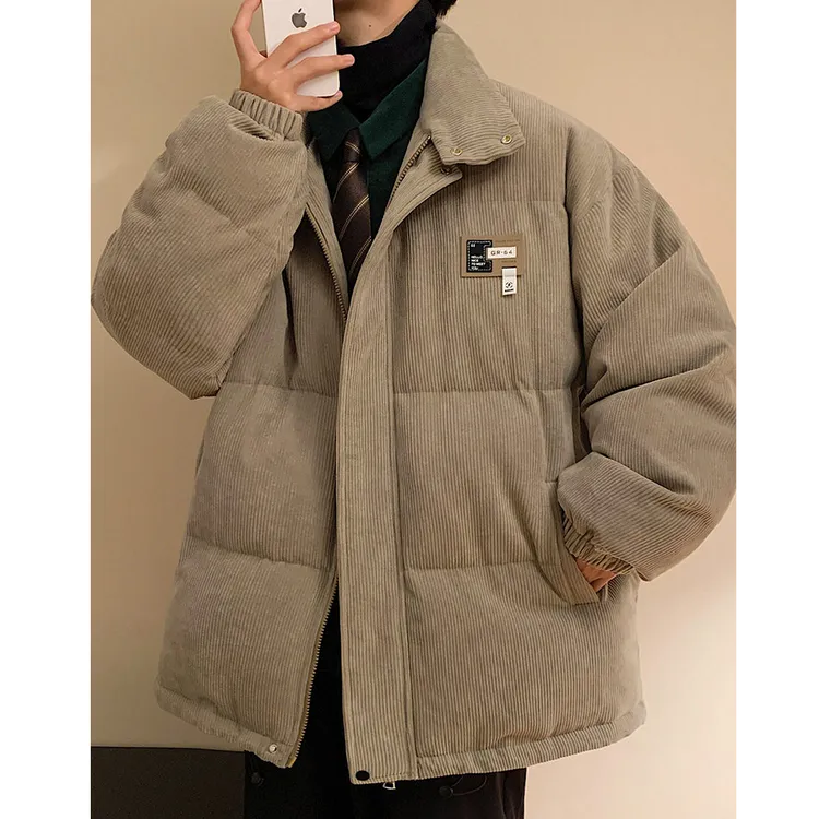 美式复古vintage潮牌立领棉服男款冬季cleanfit宽松百搭棉衣外套