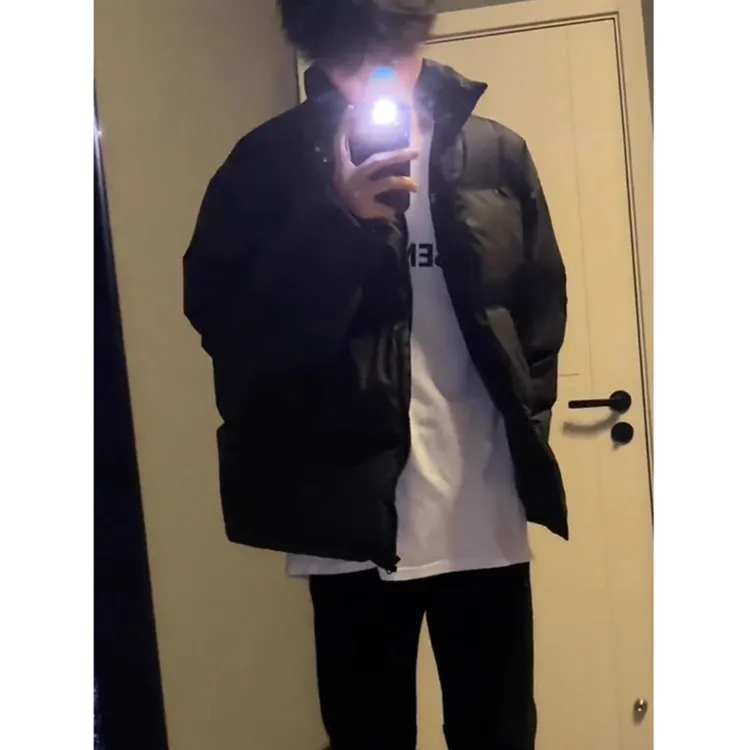 立领棉衣男冬季外套2025新款潮流潮牌加厚情侣装夹克棉服棉袄