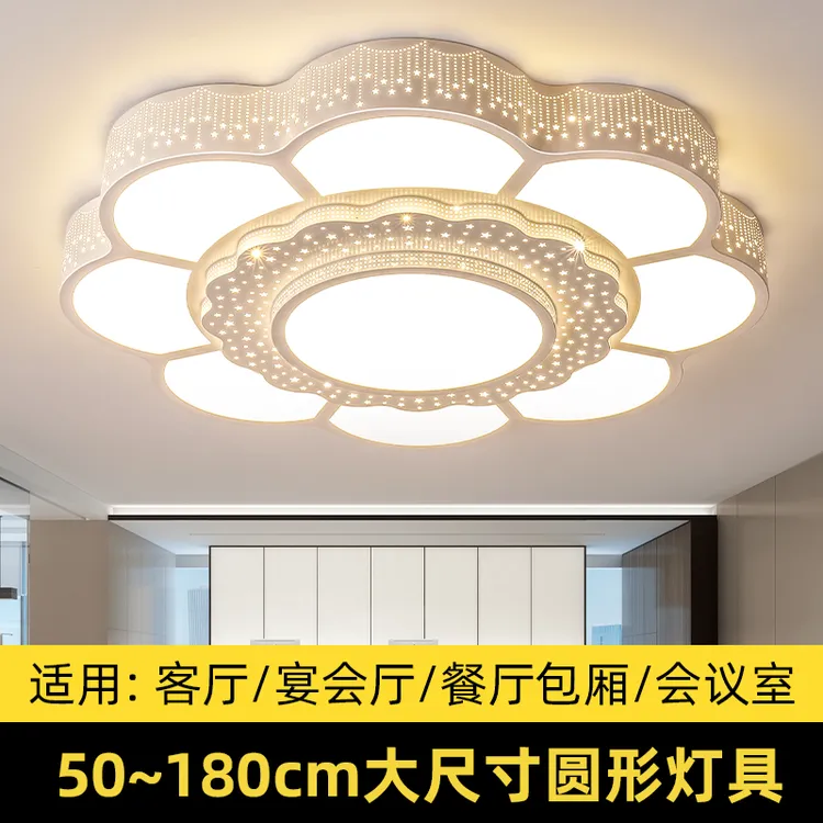纵凌新款客厅大灯圆形灯具简约现代大气大厅主灯花朵led吸顶灯