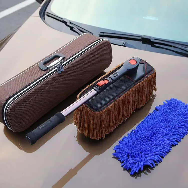 汽车擦车洗车拖把可伸缩旋转拆卸除尘扫雪掸子刷车刷子家车两用品
