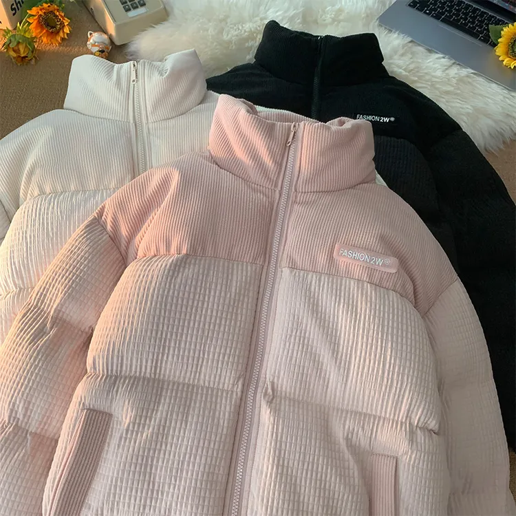 玉米格棉服男女同款冬季加厚冬装新款潮牌棉袄外套情侣棉衣面包服