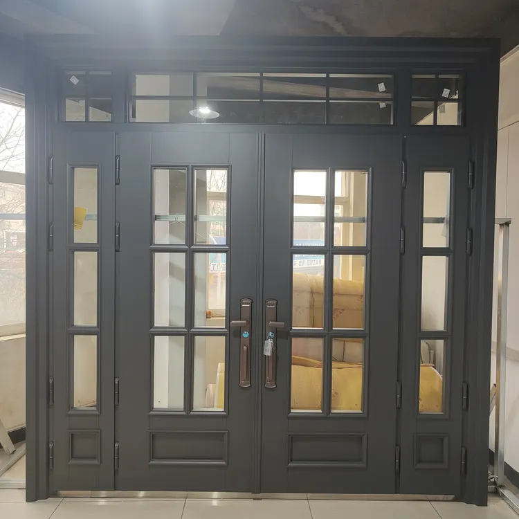 私人订制玻璃拼接门锌合金大门入户门新农村自建房大门别墅大门