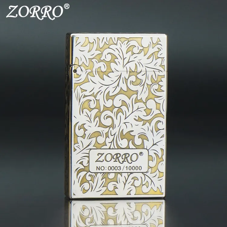 ZORRO佐罗煤油打火机男士朗声552白镍双色康斯坦丁大唐草铜机创意