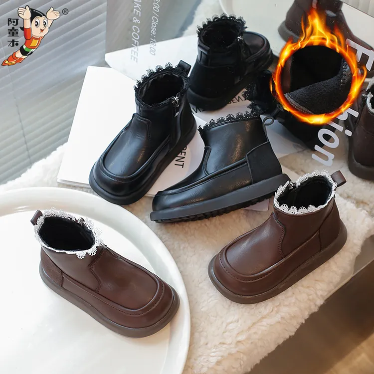 阿童木女童马丁靴2024新款秋冬爆款儿童靴小香风短靴女宝单靴软底