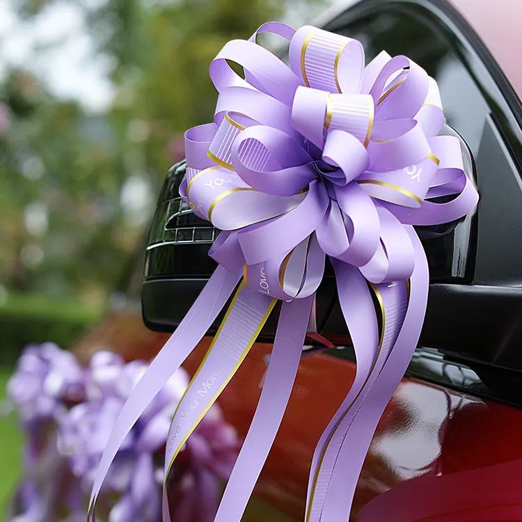 婚车大号拉花后视镜彩带手拉花楼梯扶手装饰结婚新房装饰结婚用品