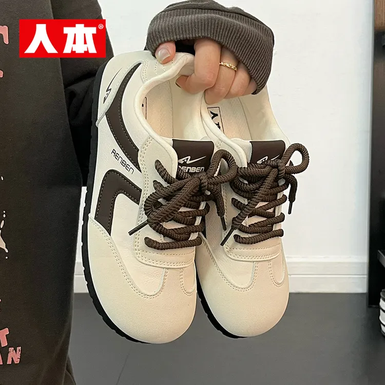 人本复古平底阿甘鞋女款2024新款女潮鞋学生时尚百搭运动休闲板鞋