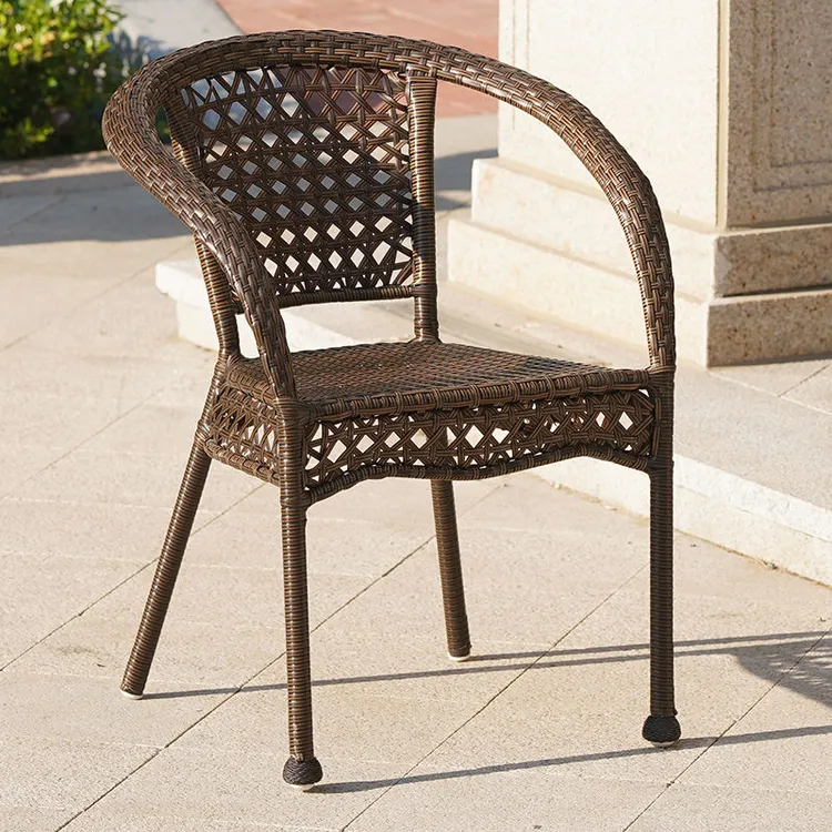阳台藤编椅子客厅单人扶手靠背椅编制闲休庭院户外家用老年人藤椅