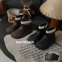 【佛罗伦萨】儿童皮皮靴239038秋冬新款加绒男女童复古皮鞋