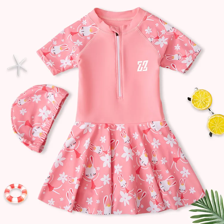 儿童泳衣女童夏公主宝宝连体温泉防晒游泳衣女孩小中大童2023新款