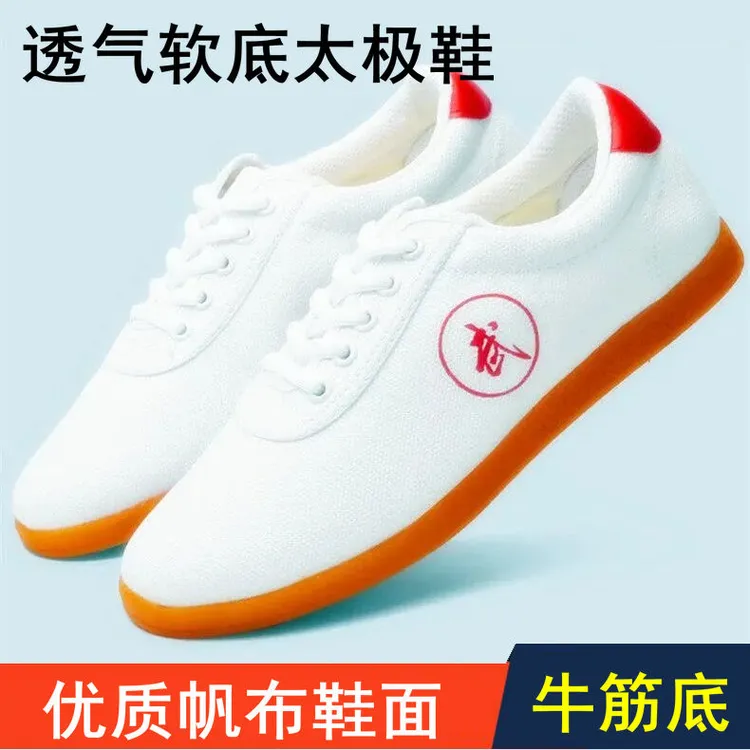 太极鞋夏季武术鞋男女款春秋训练功夫鞋牛筋底透气帆布鞋运动布鞋