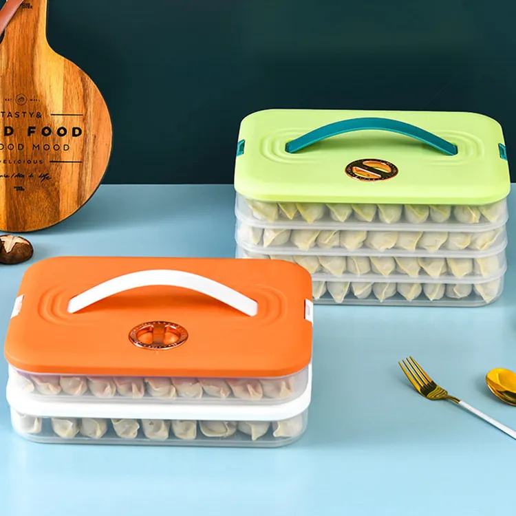 多层饺子盒专用计时家用水饺盒馄饨盒冰箱鸡蛋保鲜冷冻盒收纳盒子