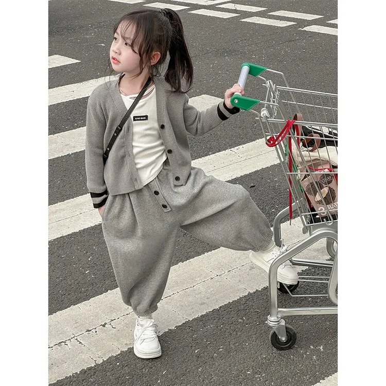 女童套装儿童秋装运动裤2025新款春秋洋气网红两件套女孩三件套潮