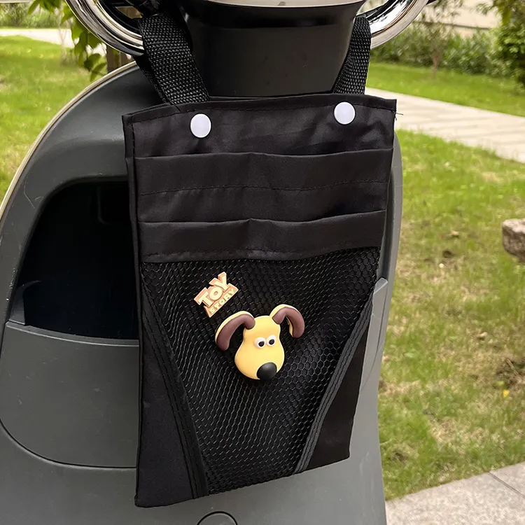 电动电瓶车挂物包收纳袋可爱卡通电动车前置储物兜手机包置物包