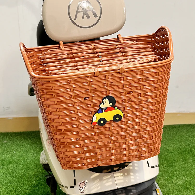 电动车后置车筐可爱卡通网红电瓶车后车筐摩托车头盔放置东西神器