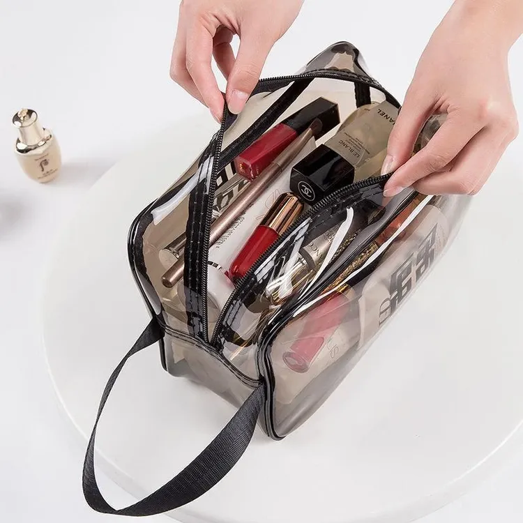 【新疆包邮】pvc透明化妆包ins风 旅行便携防水手提化妆品收纳包