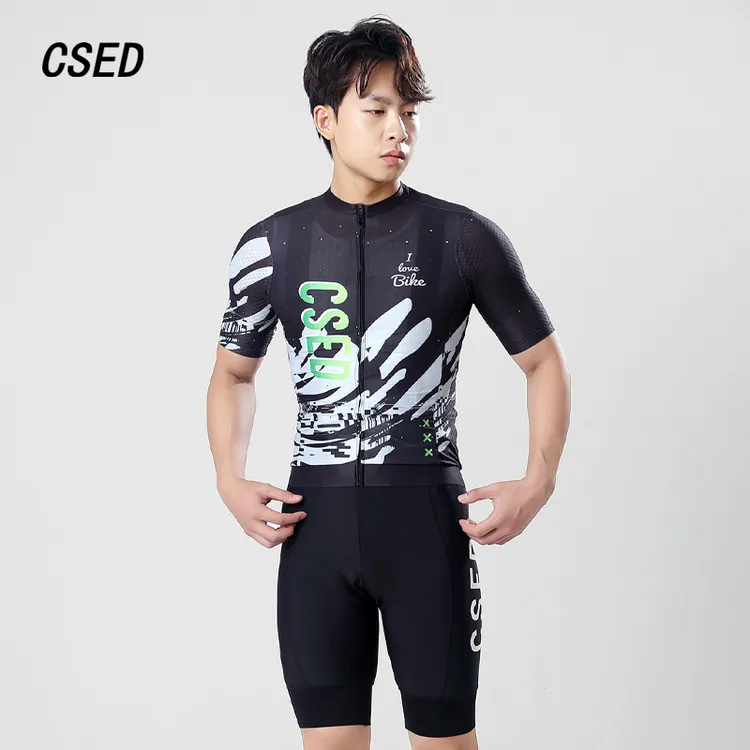 CSED轻薄透气短袖骑行服男新款春夏时尚速干公路山地车骑行短上衣