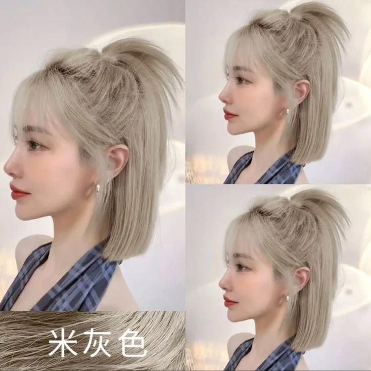 【买一送一】米灰色染发膏剂植物流行显白学生爆款纯自己在家染发剂