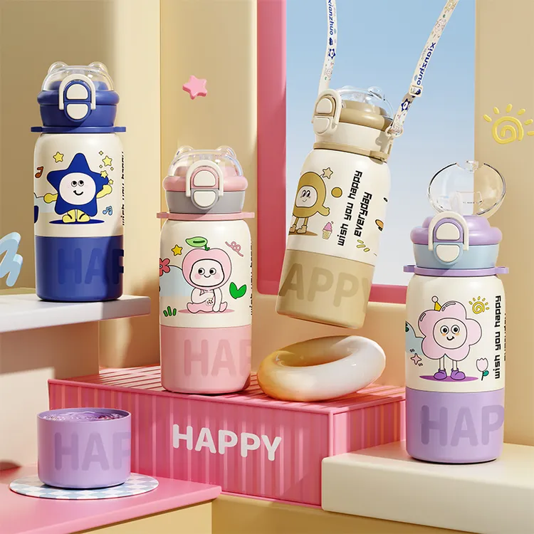 2025新款儿童保温杯带吸管316食品级幼儿园小学生上学专用水杯子商品图