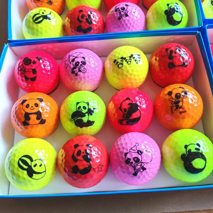 15颗包邮高尔夫彩色儿童卡通图案双层练习比赛下场球