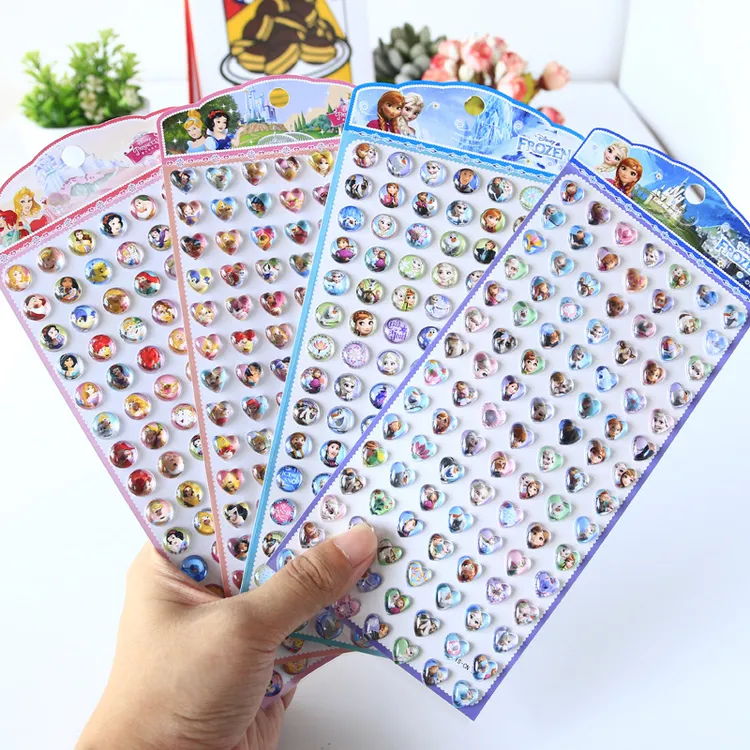 卡通亚克力钻石贴公主立体3D水晶儿童贴纸女孩手工贴画手机装饰贴