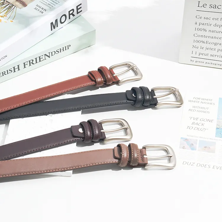 女士真皮时尚百搭复古棕色牛仔2025高档腰带休闲带扣牛仔裤皮带