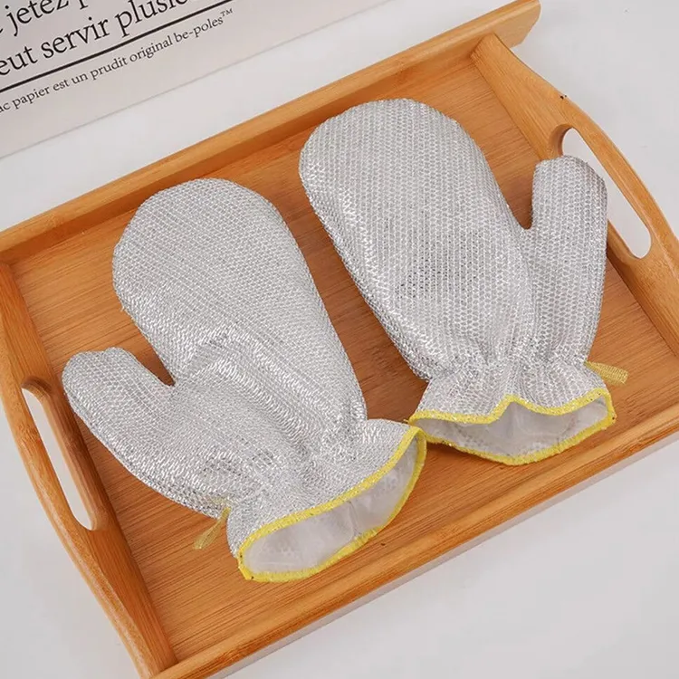 洗碗银丝手套 防油去污厨房清洁银丝洗碗巾 钢丝洗碗抹布耐用神器