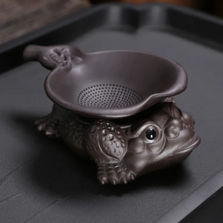 【直播専用】紫砂茶漏金蟾一体茶宠茶叶过滤器茶滤精细过滤网公道杯